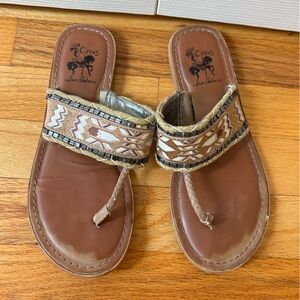 Circus by Sam Edelman Brown and Cream Sandals Sz 6